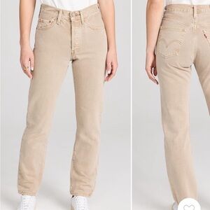Levi’s 501 Button Fly Straight Leg Jeans in You’re Not Welcome Beige Size 30